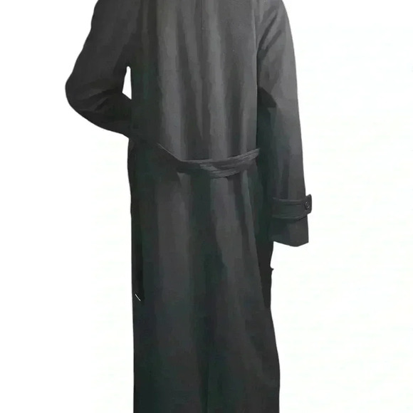 Vintage Armani Collezioni Black Poly Techno Lightweight Belted Trench Coat. - Picture 11 of 15